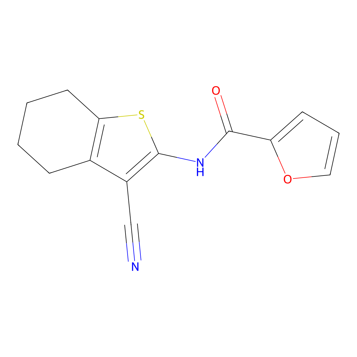 N-(3-Cyano-4,5,6,7-tetrahydrobenzo[b]thiophen-2-yl)furan-2-carboxamide molecular structure, CAS 61600-70-2