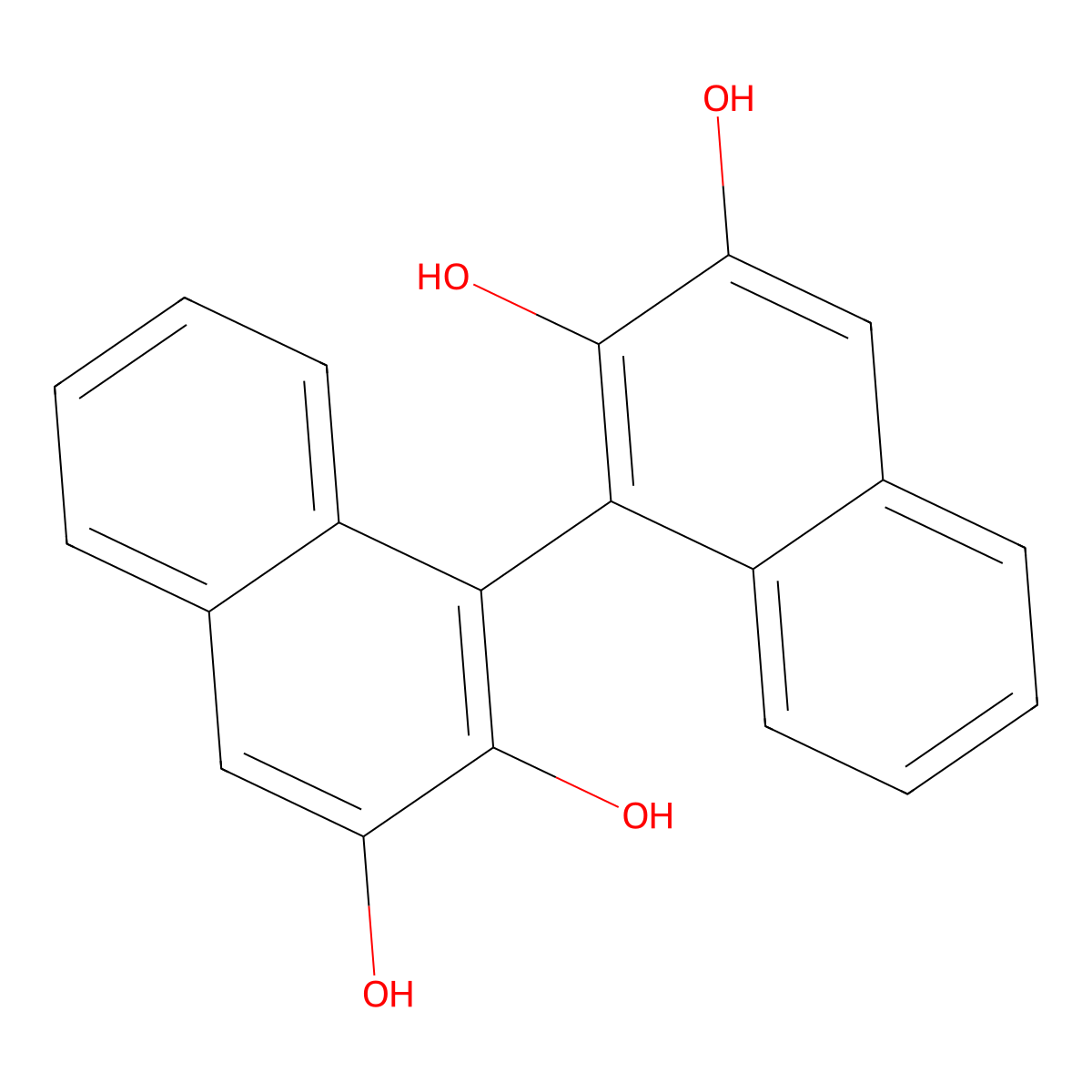 2,2',3,3'-Tetrahydroxy-1,1'-binaphthyl molecular structure, CAS 61601-94-3