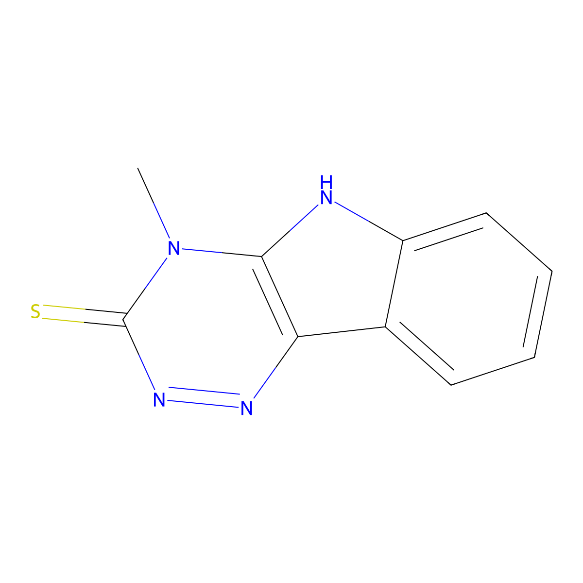4-methyl-4H-[1,2,4]triazino[5,6-b]indole-3-thiol molecular structure, CAS 61602-97-9