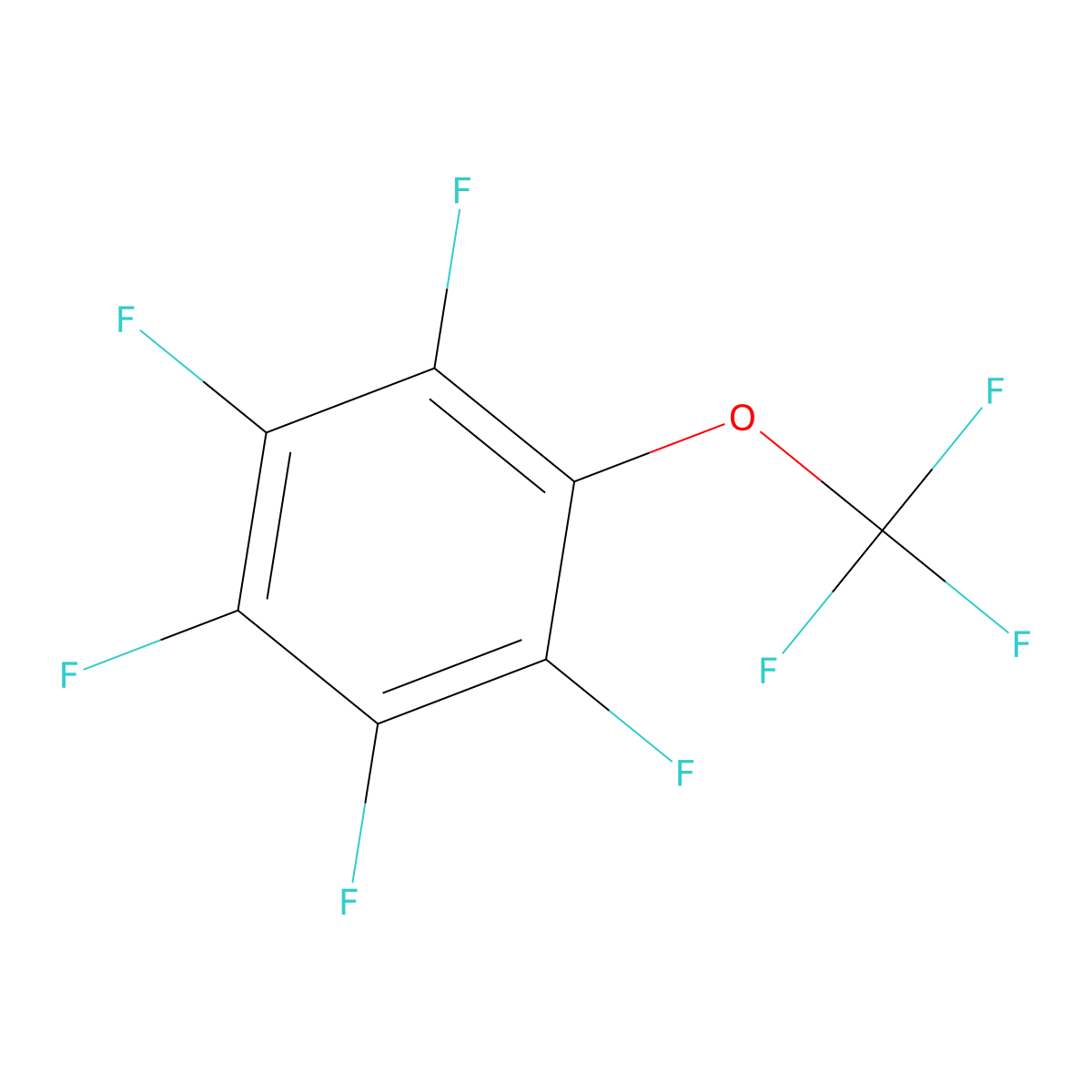 1,2,3,4,5-Pentafluoro-6-(trifluoromethoxy)benzene molecular structure, CAS 6161-54-2