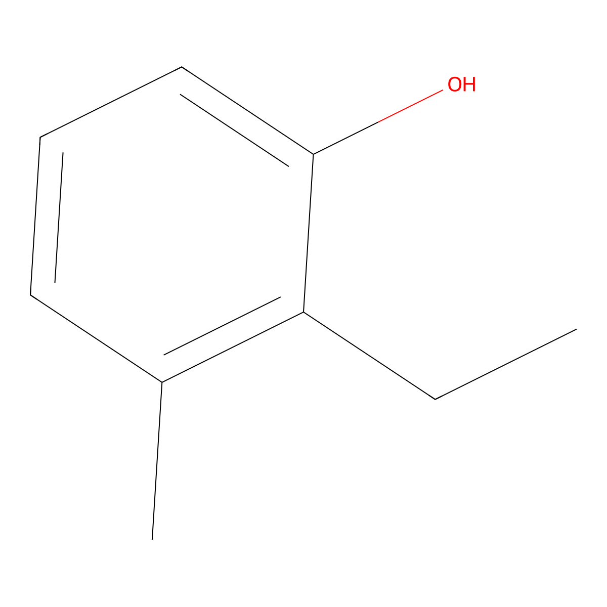 2-Ethyl-m-cresol molecular structure, CAS 6161-62-2