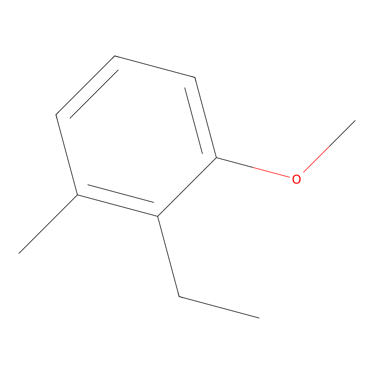 2-Ethyl-1-methoxy-3-methylbenzene molecular structure, CAS 6161-63-3