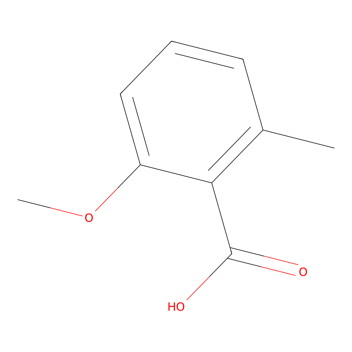 2-Methoxy-6-methylbenzoic acid molecular structure, CAS 6161-65-5