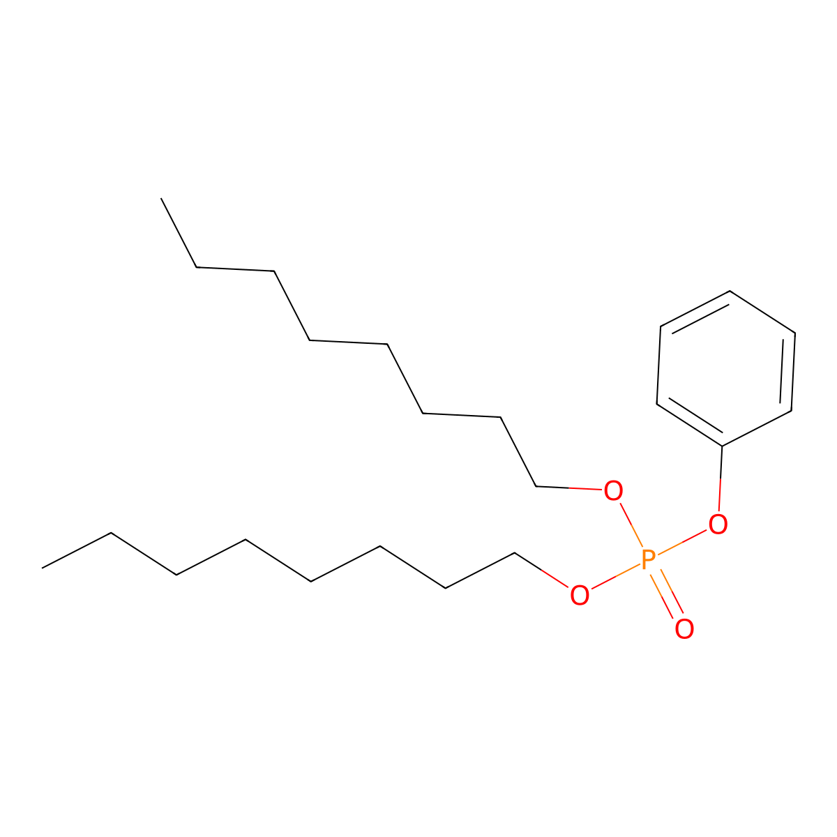 Dioctyl phenyl phosphate molecular structure, CAS 6161-81-5