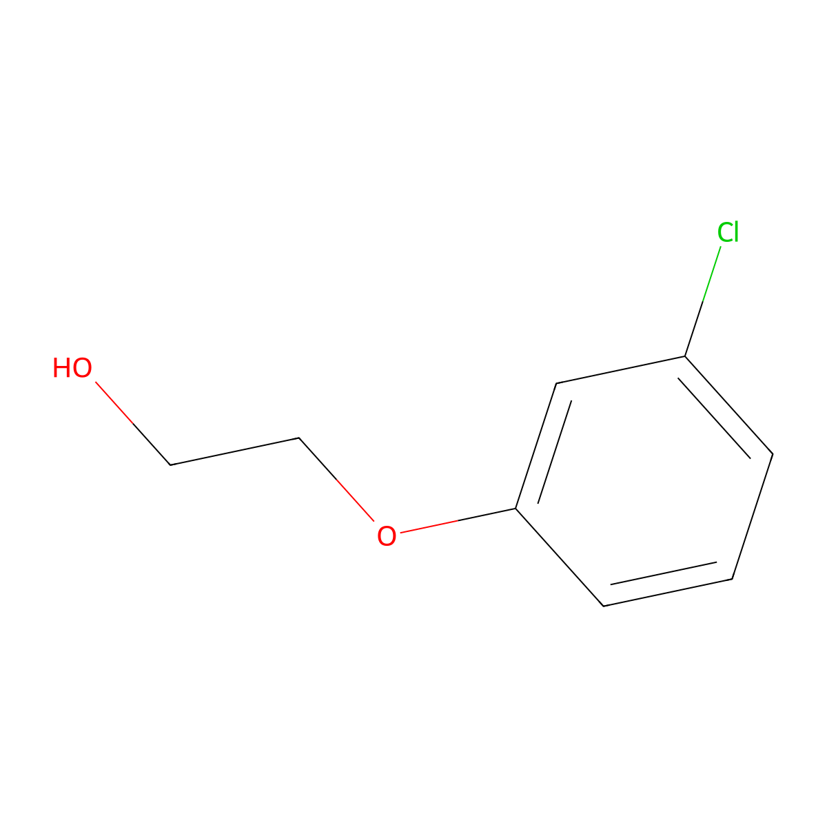 2-(3-Chlorophenoxy)ethanol molecular structure, CAS 6161-83-7