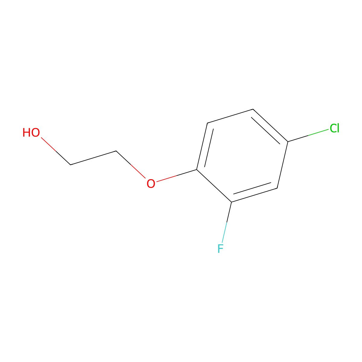 Ethanol, 2-(4-chloro-2-fluorophenoxy)- molecular structure, CAS 6161-88-2