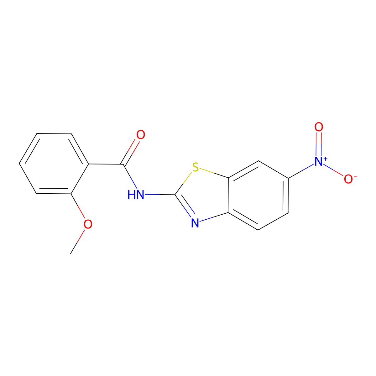 2-Methoxy-N-(6-nitro-1,3-benzothiazol-2-yl)benzamide molecular structure, CAS 6161-89-3
