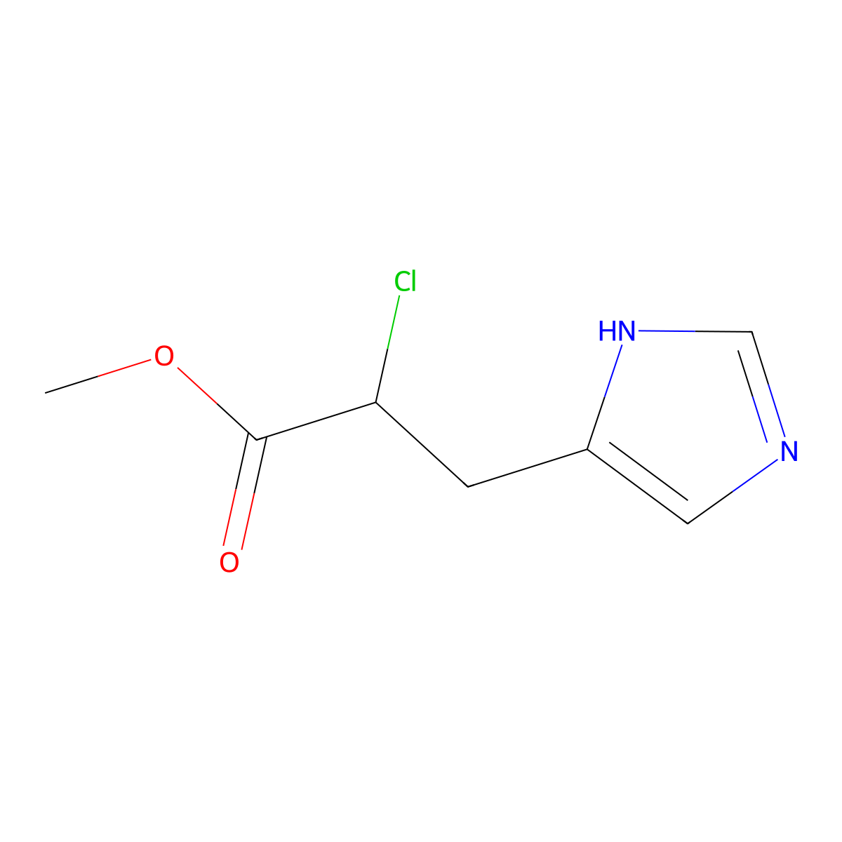 2-Chloro-3-(5-imidazolyl)methylpropionate molecular structure, CAS 61610-60-4