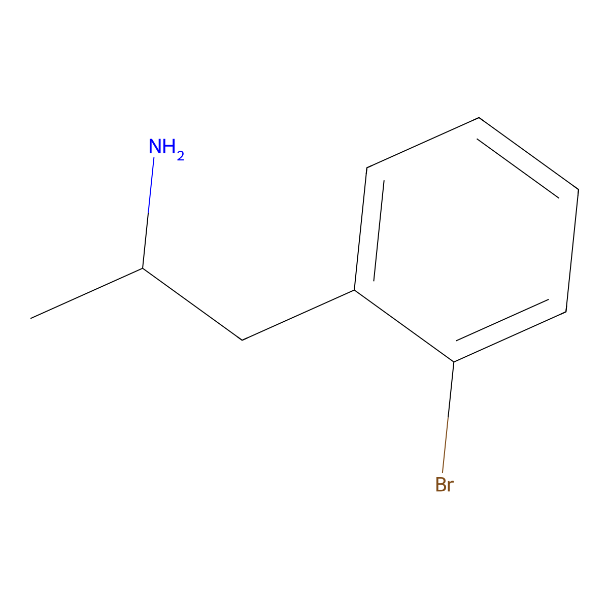 1-(2-Bromophenyl)propan-2-amine molecular structure, CAS 61610-64-8