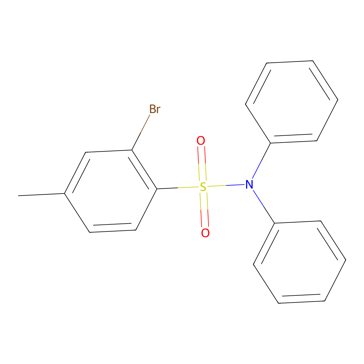 Benzenesulfonamide, 2-bromo-4-methyl-N,N-diphenyl- molecular structure, CAS 61613-19-2
