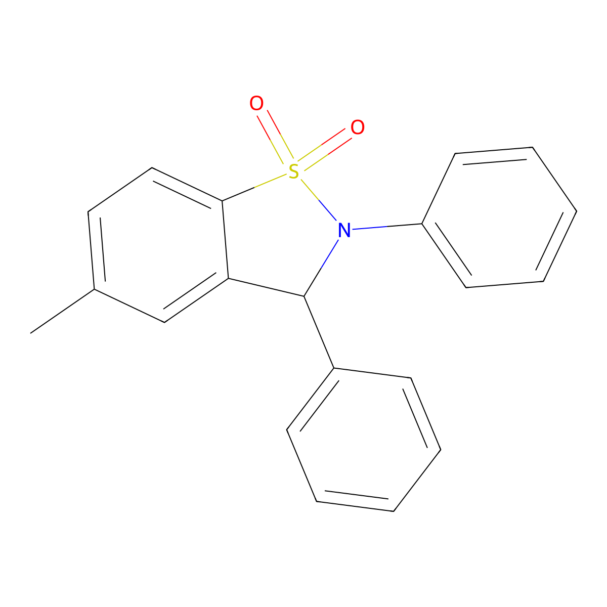 1,2-Benzisothiazole, 2,3-dihydro-5-methyl-2,3-diphenyl-, 1,1-dioxide molecular structure, CAS 61613-25-0