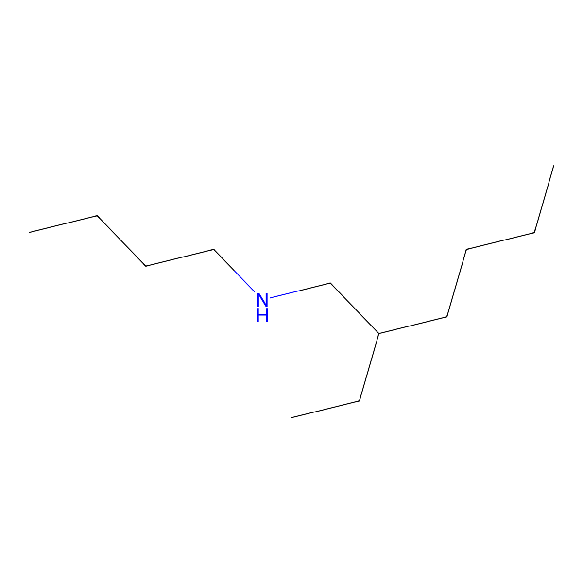 N-Butyl-2-ethylhexylamine molecular structure, CAS 61614-51-5