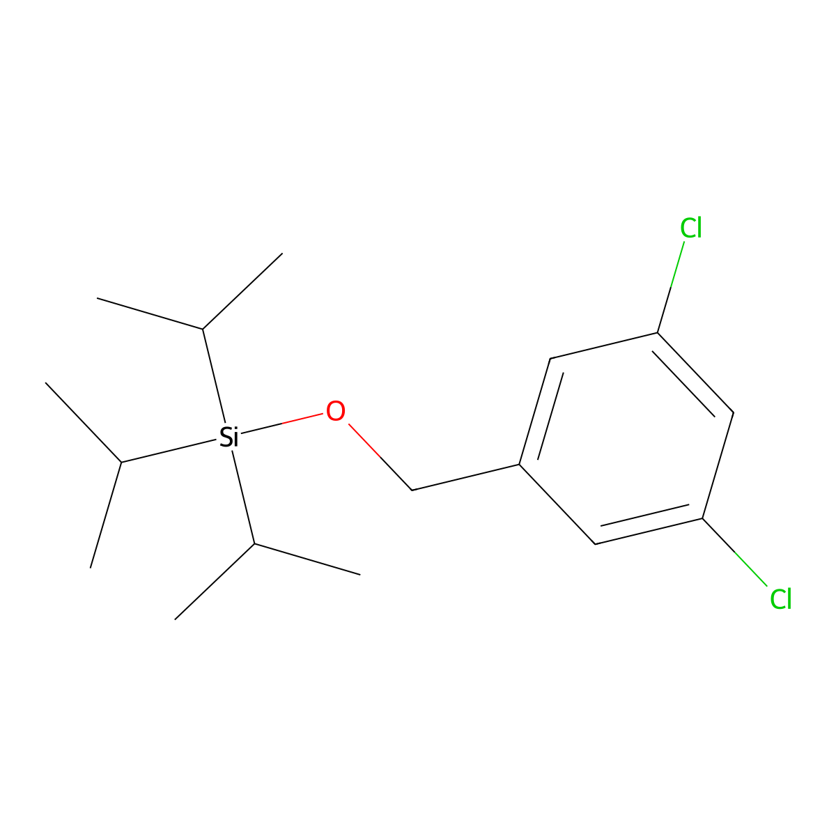 Silane, [(3,5-dichlorophenyl)methoxy]tris(1-methylethyl)- molecular structure, CAS 616195-94-9