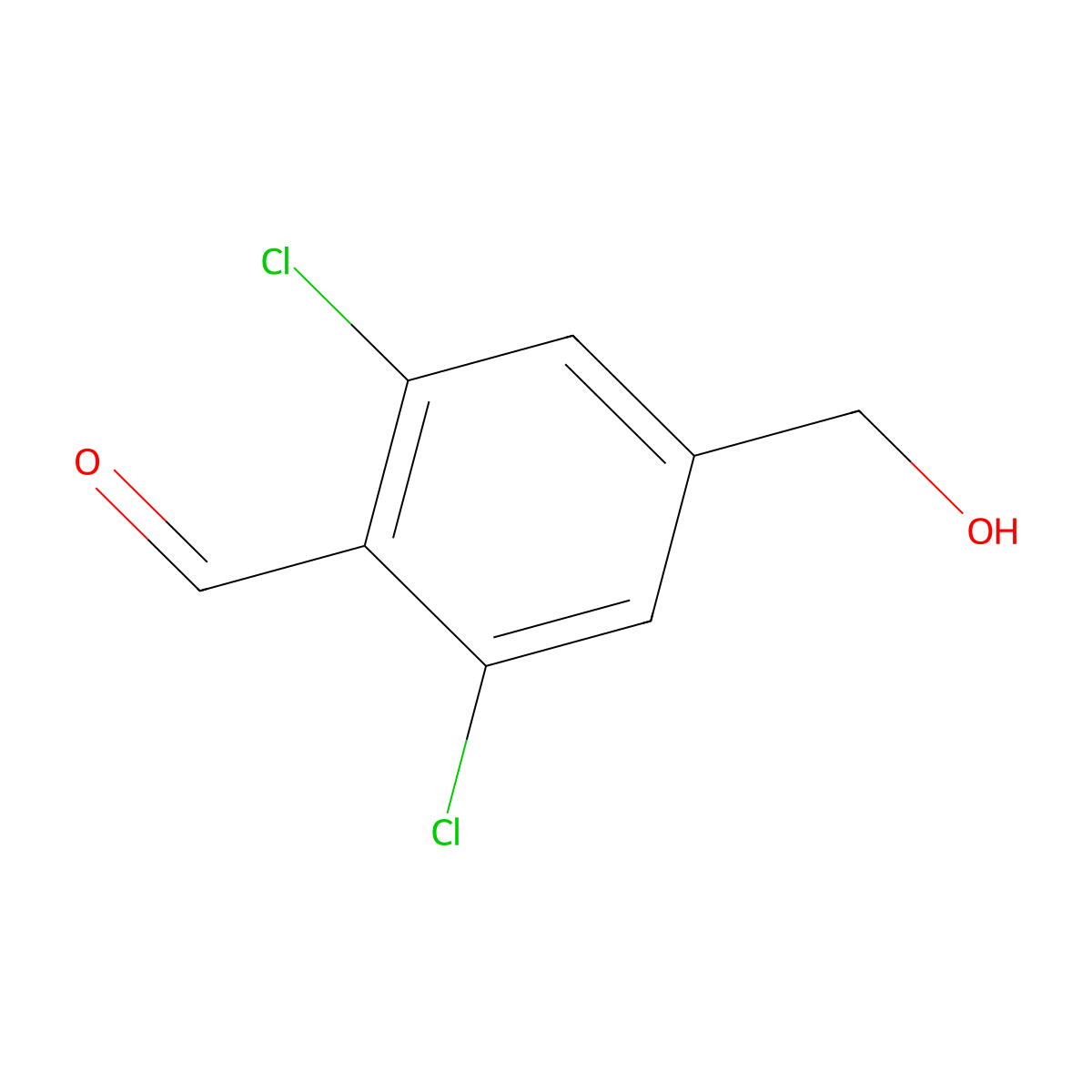 2,6-Dichloro-4-hydroxymethylbenzaldehyde molecular structure, CAS 616195-96-1