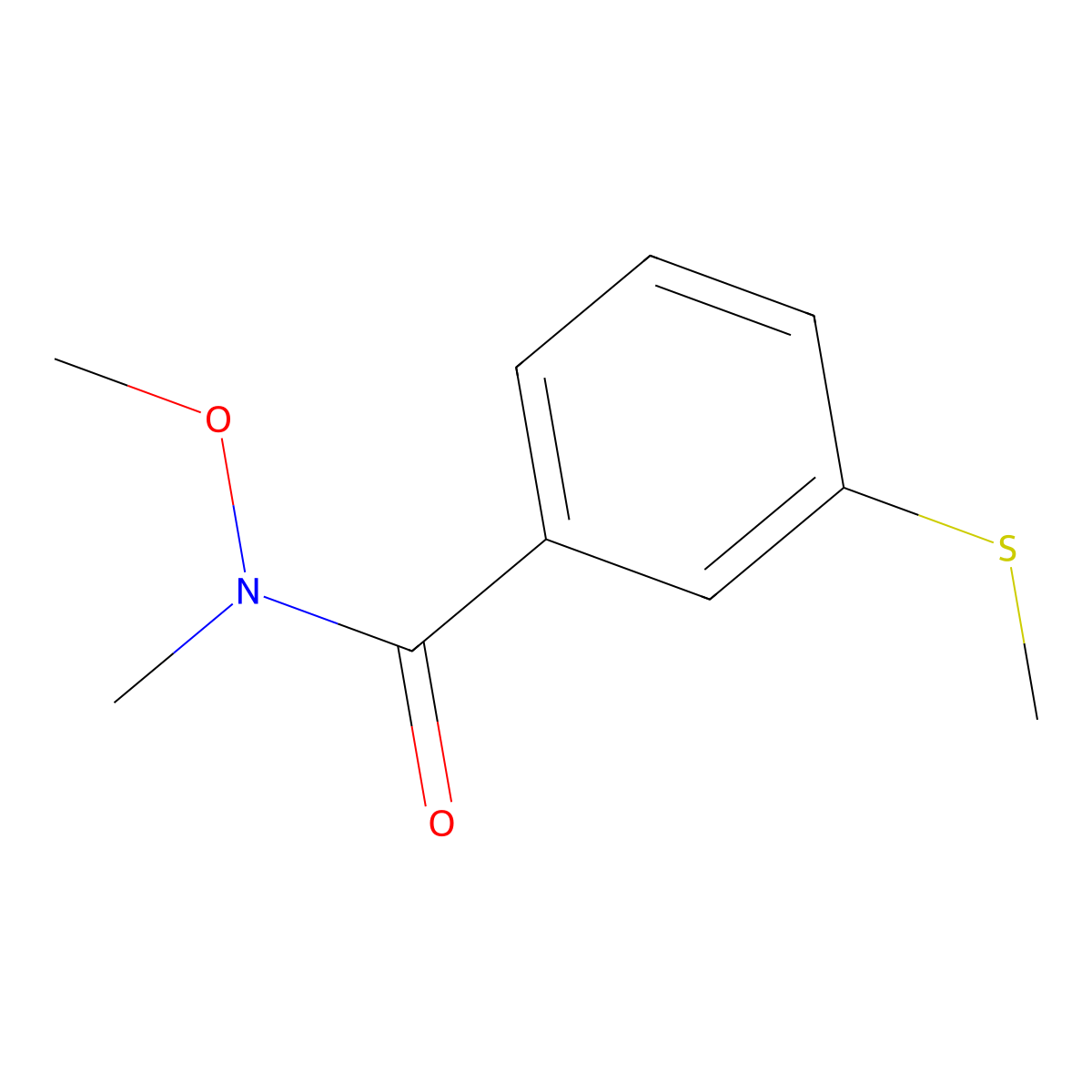 N-methoxy-N-methyl-3-(methylthio)benzamide molecular structure, CAS 616196-32-8