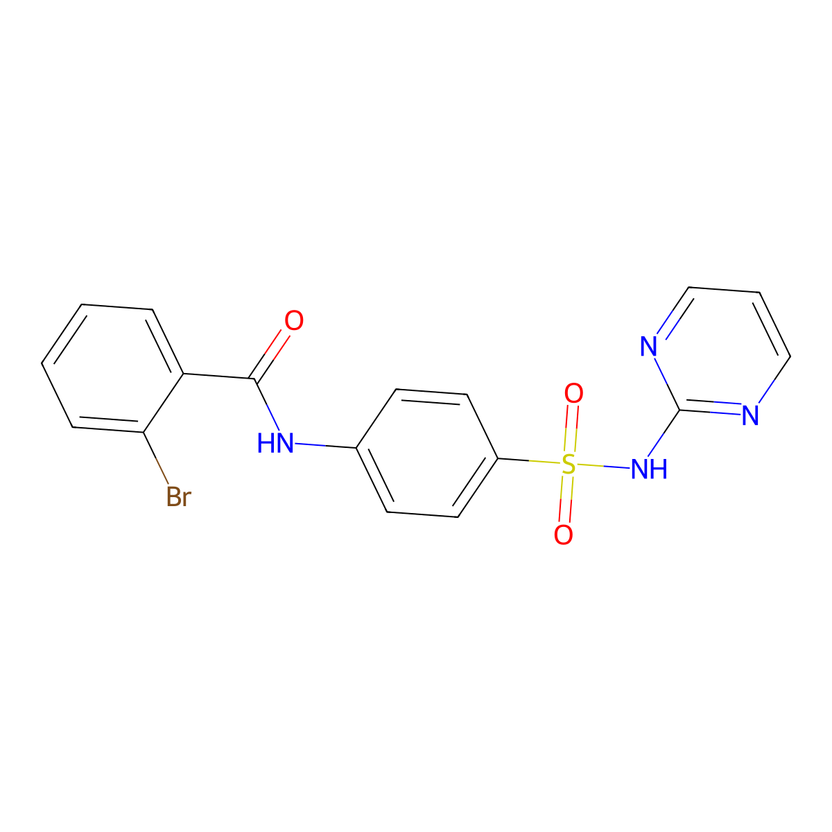 2-bromo-N-[4-(pyrimidin-2-ylsulfamoyl)phenyl]benzamide molecular structure, CAS 6162-02-3