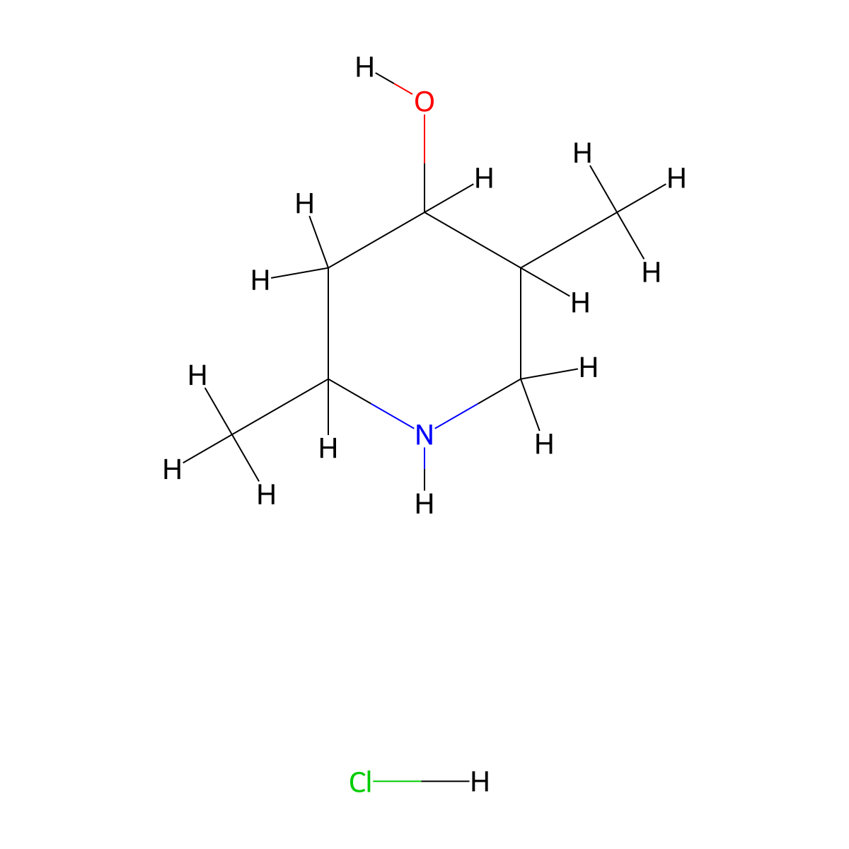 2,5-Dimethylpiperidin-4-ol hydrochloride molecular structure, CAS 6162-47-6