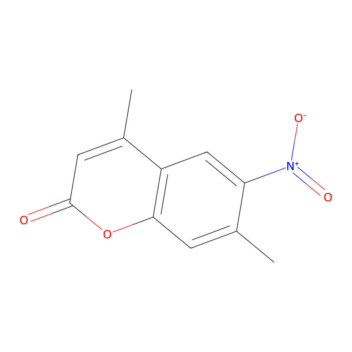 4,7-dimethyl-6-nitro-2H-chromen-2-one molecular structure, CAS 6162-48-7
