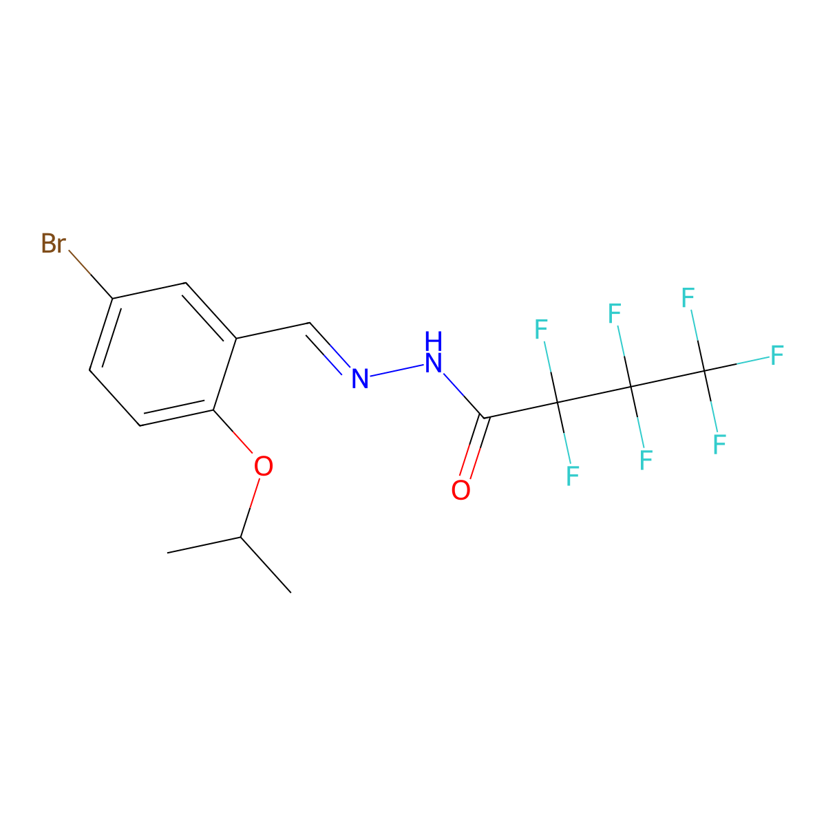 N-[(5-bromo-2-propan-2-yloxyphenyl)methylideneamino]-2,2,3,3,4,4,4-heptafluorobutanamide molecular structure, CAS 6162-95-4