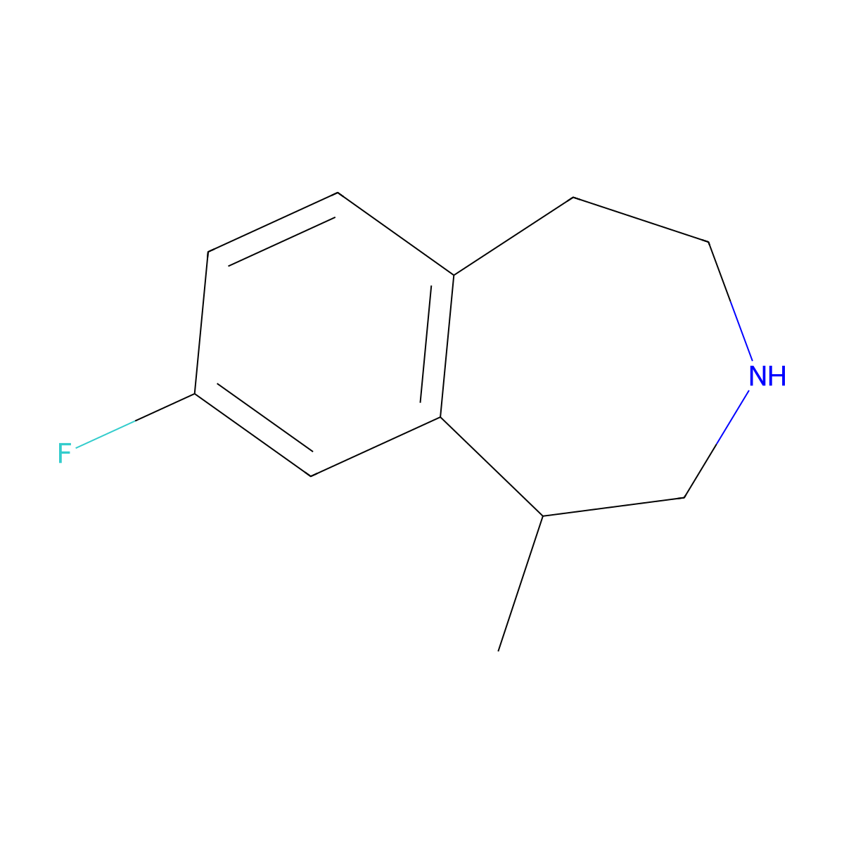 8-Fluoro-1-methyl-2,3,4,5-tetrahydro-1h-3-benzazepine molecular structure, CAS 616201-87-7