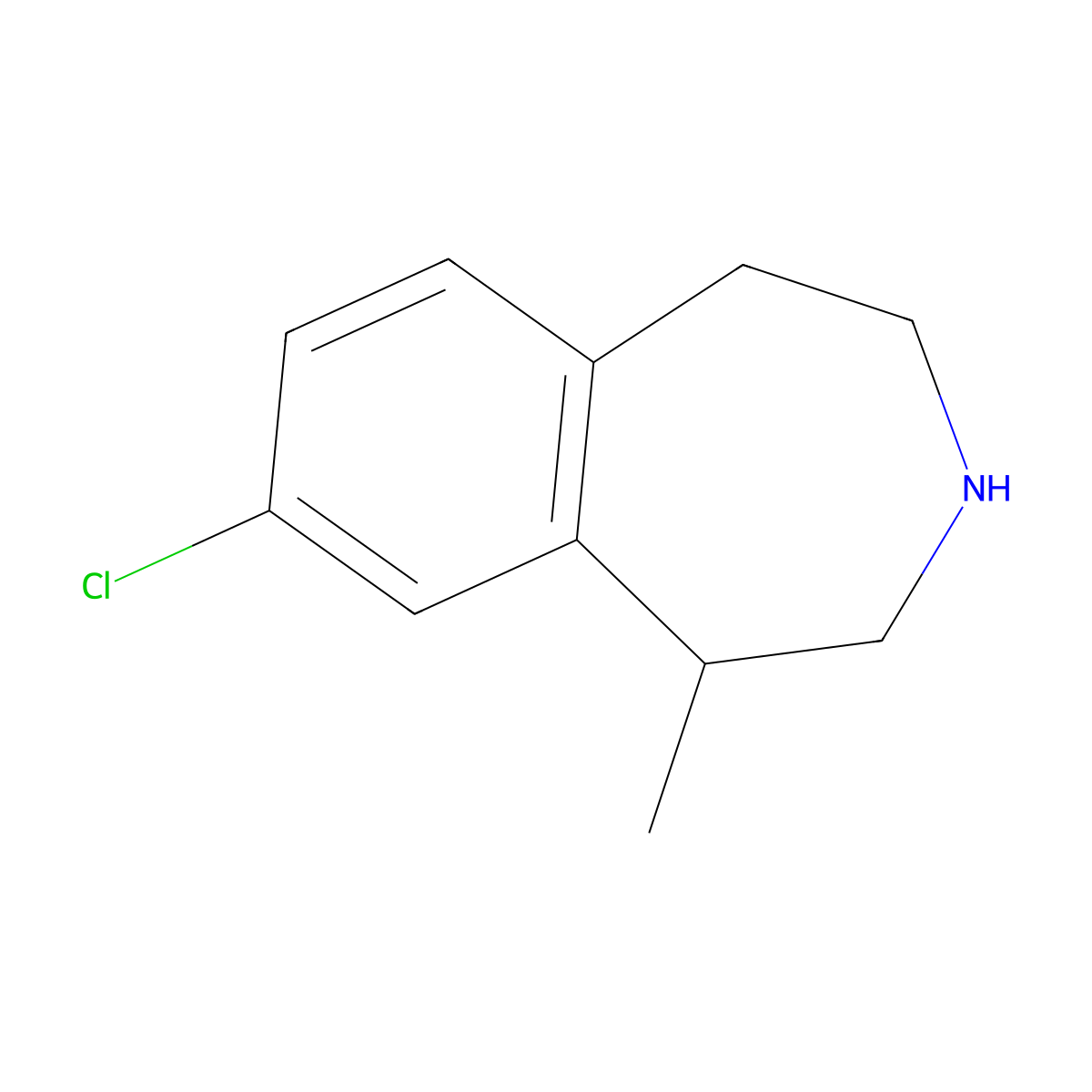 Lorcaserin molecular structure, CAS 616202-92-7