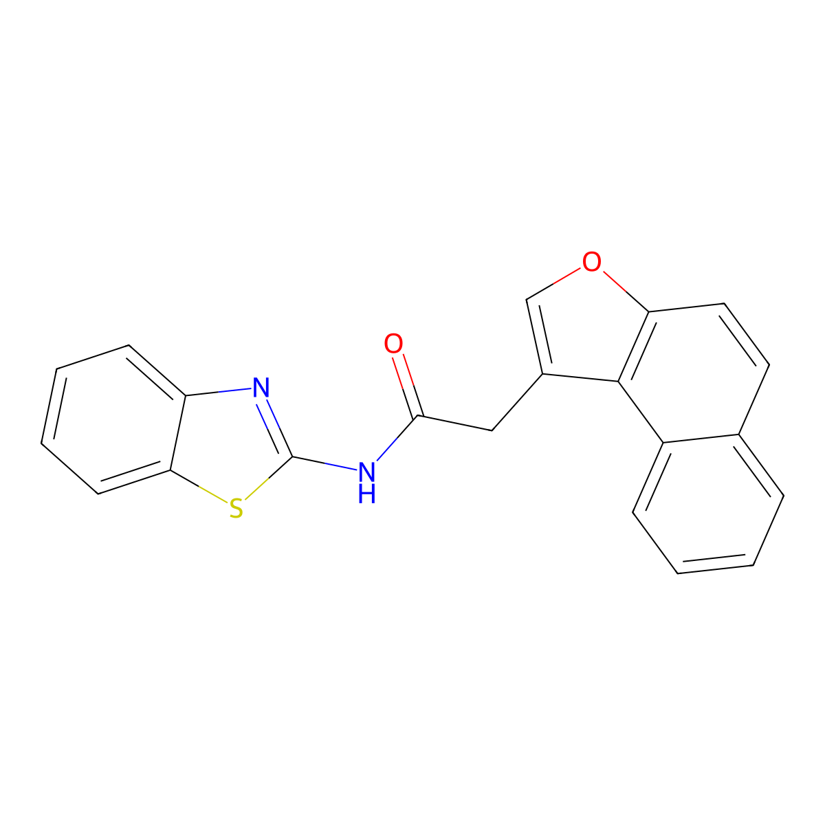 N-(1,3-benzothiazol-2-yl)-2-naphtho[2,1-b]furan-1-ylacetamide molecular structure, CAS 616203-35-1