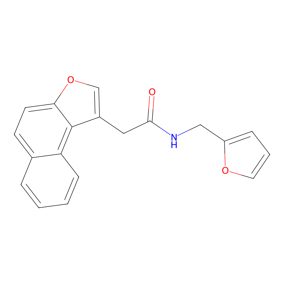 N-(furan-2-ylmethyl)-2-(naphtho[2,1-b]furan-1-yl)acetamide molecular structure, CAS 616203-36-2