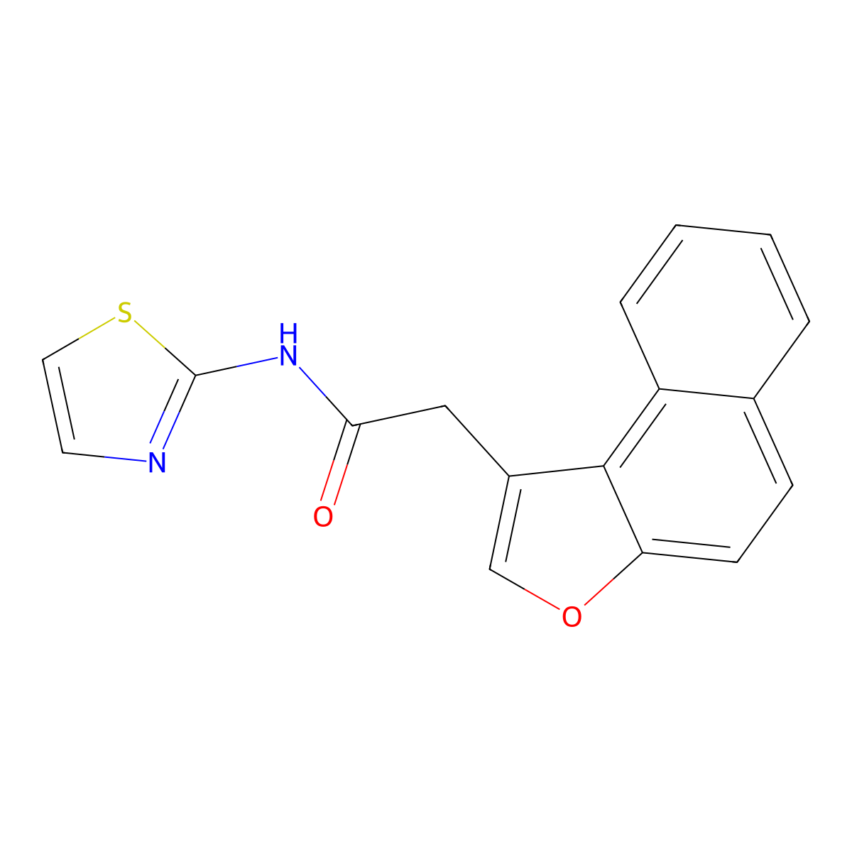 2-naphtho[2,1-b]furan-1-yl-N-1,3-thiazol-2-ylacetamide molecular structure, CAS 616203-49-7