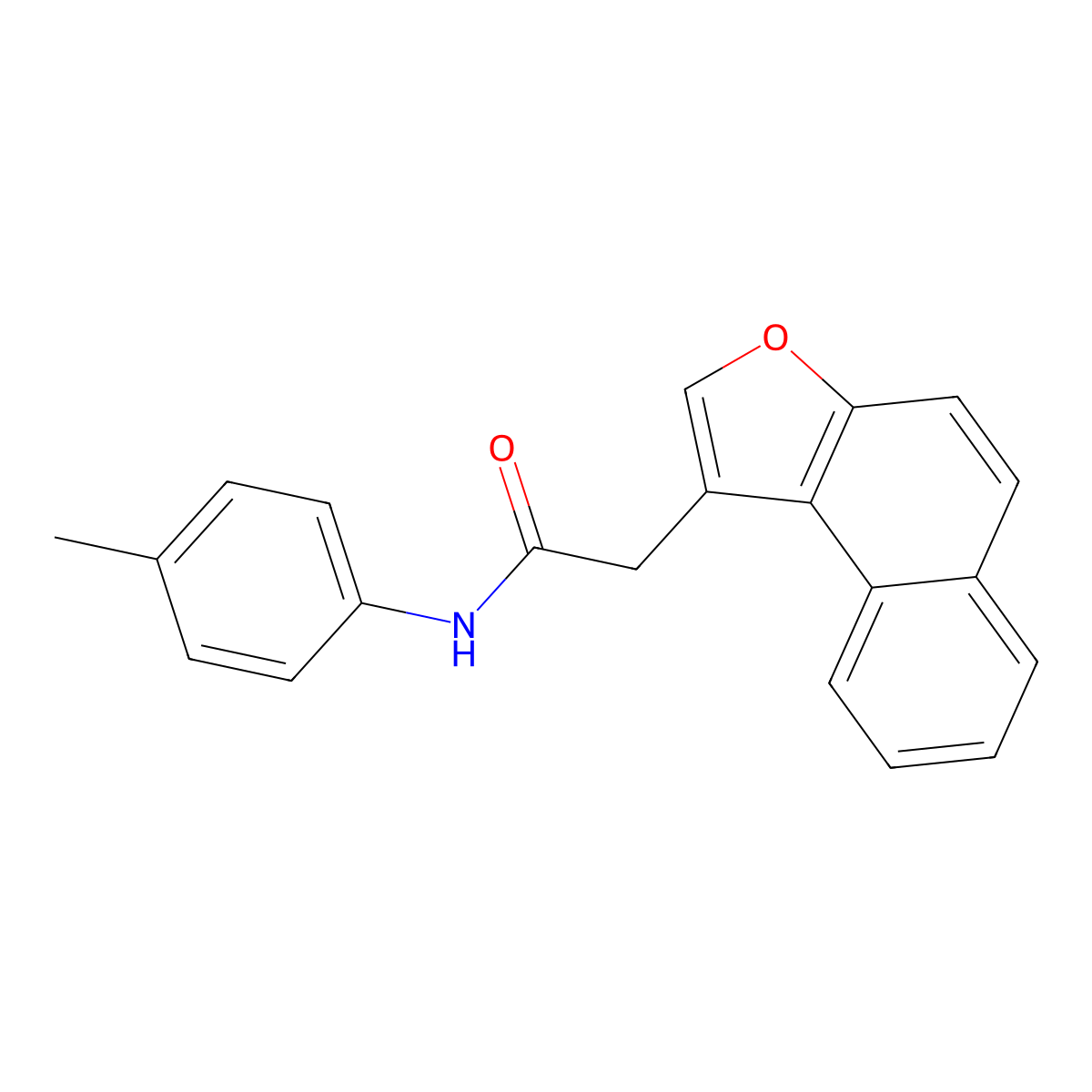 N-(4-methylphenyl)-2-(naphtho[2,1-b]furan-1-yl)acetamide molecular structure, CAS 616203-62-4