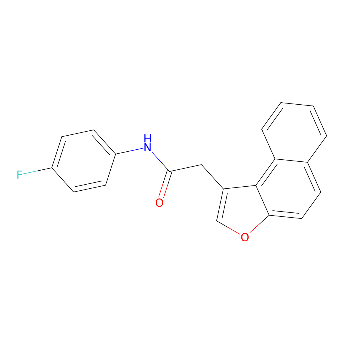 N-(4-fluorophenyl)-2-naphtho[2,1-b]furanylacetamide molecular structure, CAS 616203-66-8