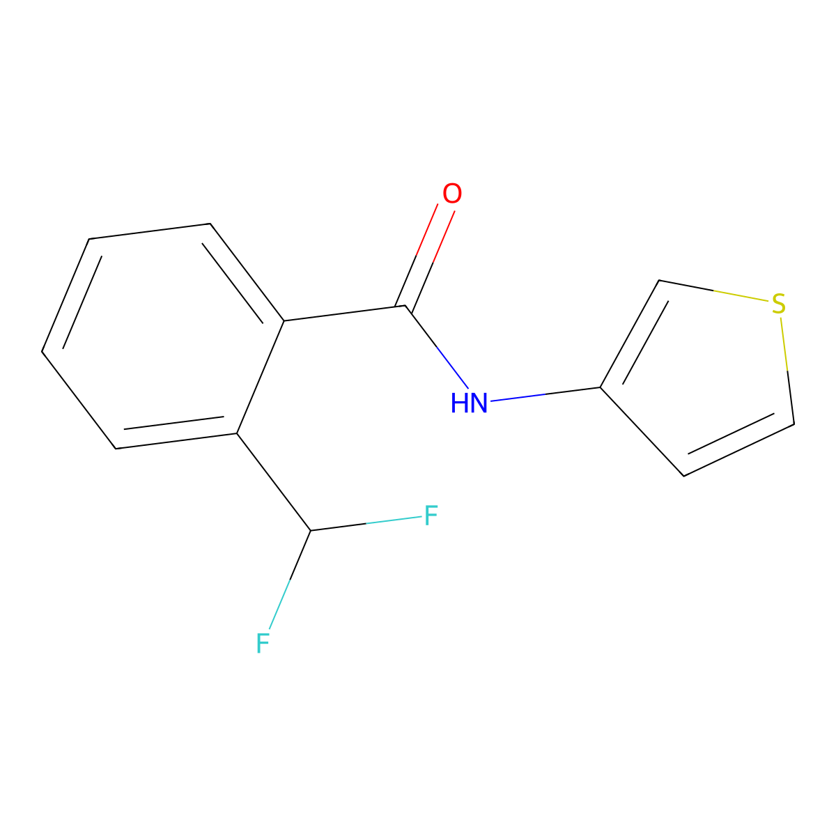 2-(Difluoromethyl)-N-(thiophen-3-yl)benzamide molecular structure, CAS 616204-44-5