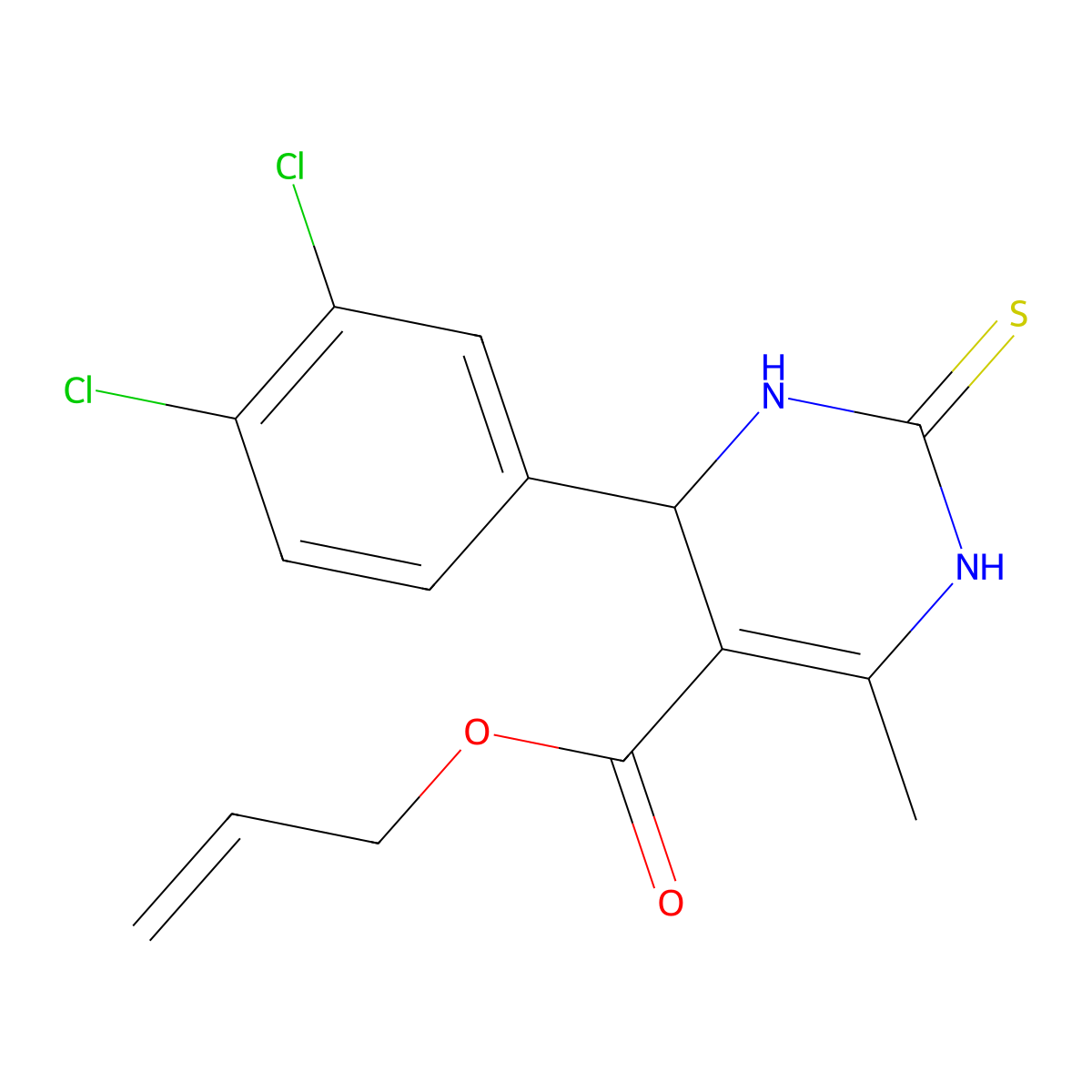 Allyl 4-(3,4-dichlorophenyl)-6-methyl-2-thioxo-1,2,3,4-tetrahydro-5-pyrimidinecarboxylate molecular structure, CAS 616212-59-0