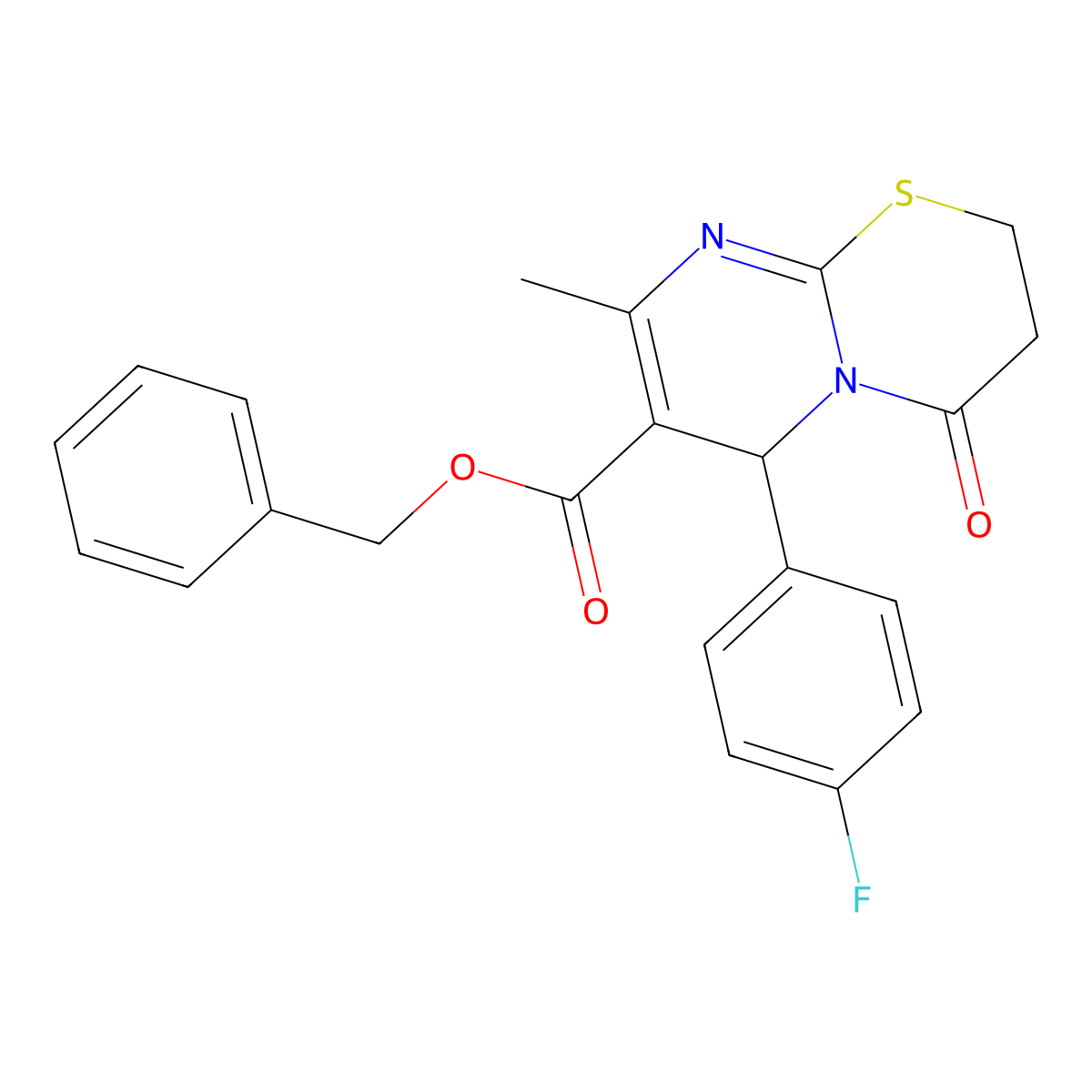 benzyl 6-(4-fluorophenyl)-8-methyl-4-oxo-3,6-dihydro-2H-pyrimido[2,1-b][1,3]thiazine-7-carboxylate molecular structure, CAS 616213-77-5