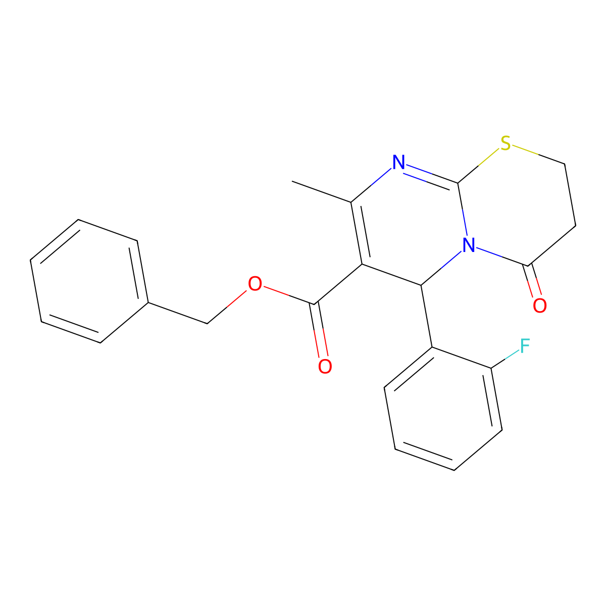 benzyl 6-(2-fluorophenyl)-8-methyl-4-oxo-3,6-dihydro-2H-pyrimido[2,1-b][1,3]thiazine-7-carboxylate molecular structure, CAS 616213-83-3