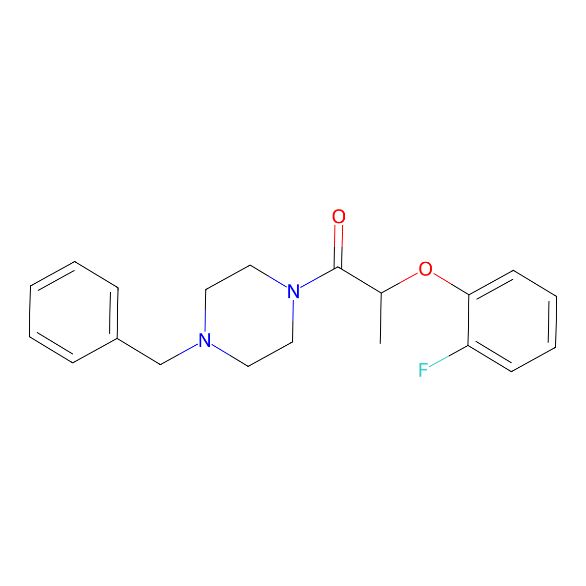 1-(4-Benzylpiperazin-1-yl)-2-(2-fluorophenoxy)propan-1-one molecular structure, CAS 616214-02-9