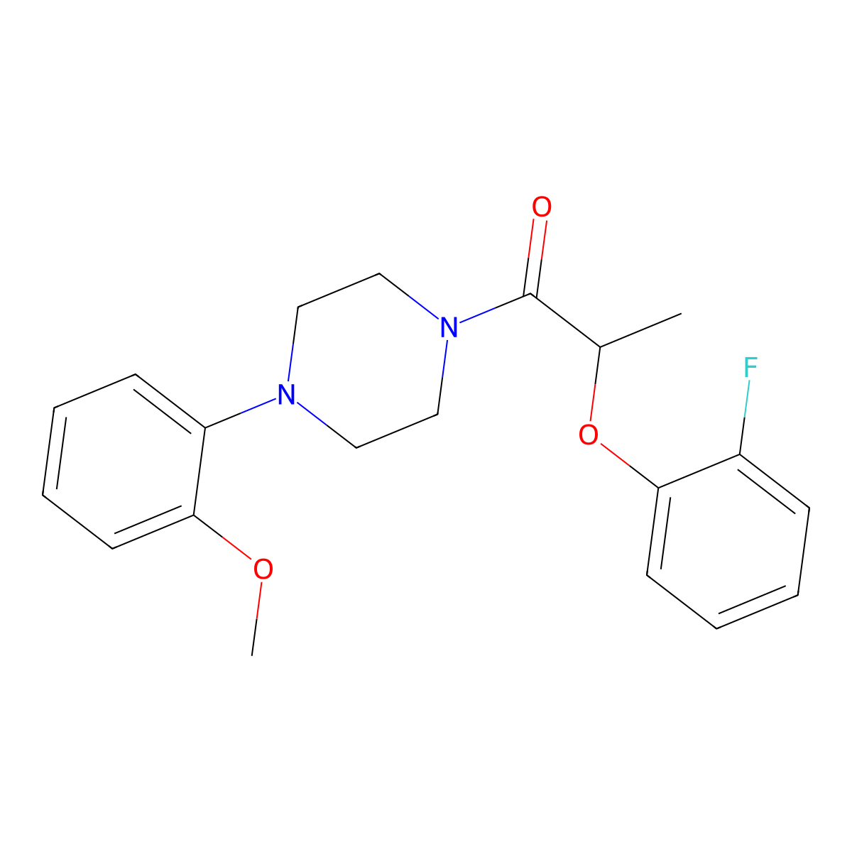 2-(2-Fluorophenoxy)-1-[4-(2-methoxyphenyl)piperazin-1-yl]propan-1-one molecular structure, CAS 616214-04-1