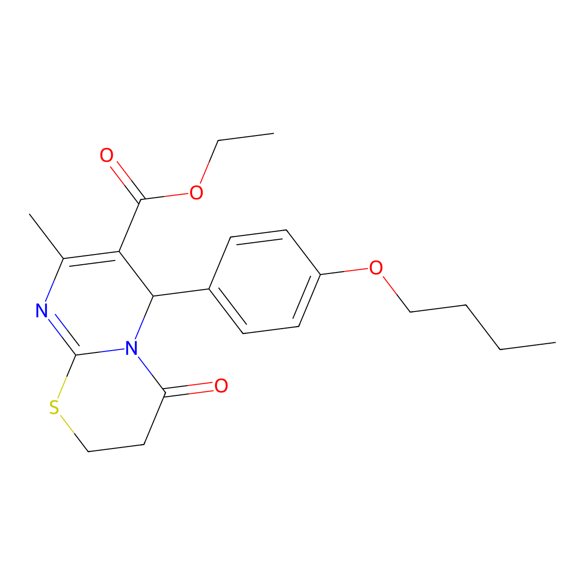 ethyl 6-(4-butoxyphenyl)-8-methyl-4-oxo-3,4-dihydro-2H,6H-pyrimido[2,1-b][1,3]thiazine-7-carboxylate molecular structure, CAS 616214-07-4