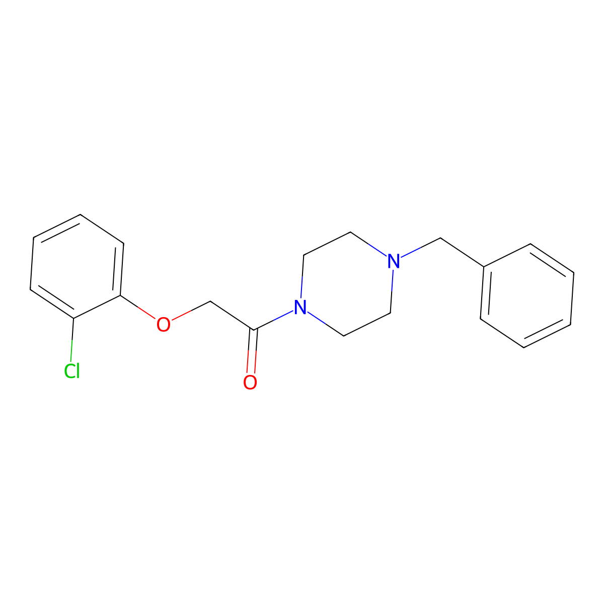1-(4-Benzylpiperazin-1-yl)-2-(2-chlorophenoxy)ethanone molecular structure, CAS 616214-13-2