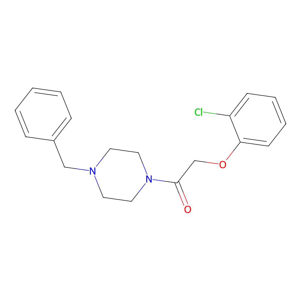 1-(4-Benzylpiperazin-1-yl)-2-(2-chlorophenoxy)ethanone molecular structure, CAS 616214-13-2