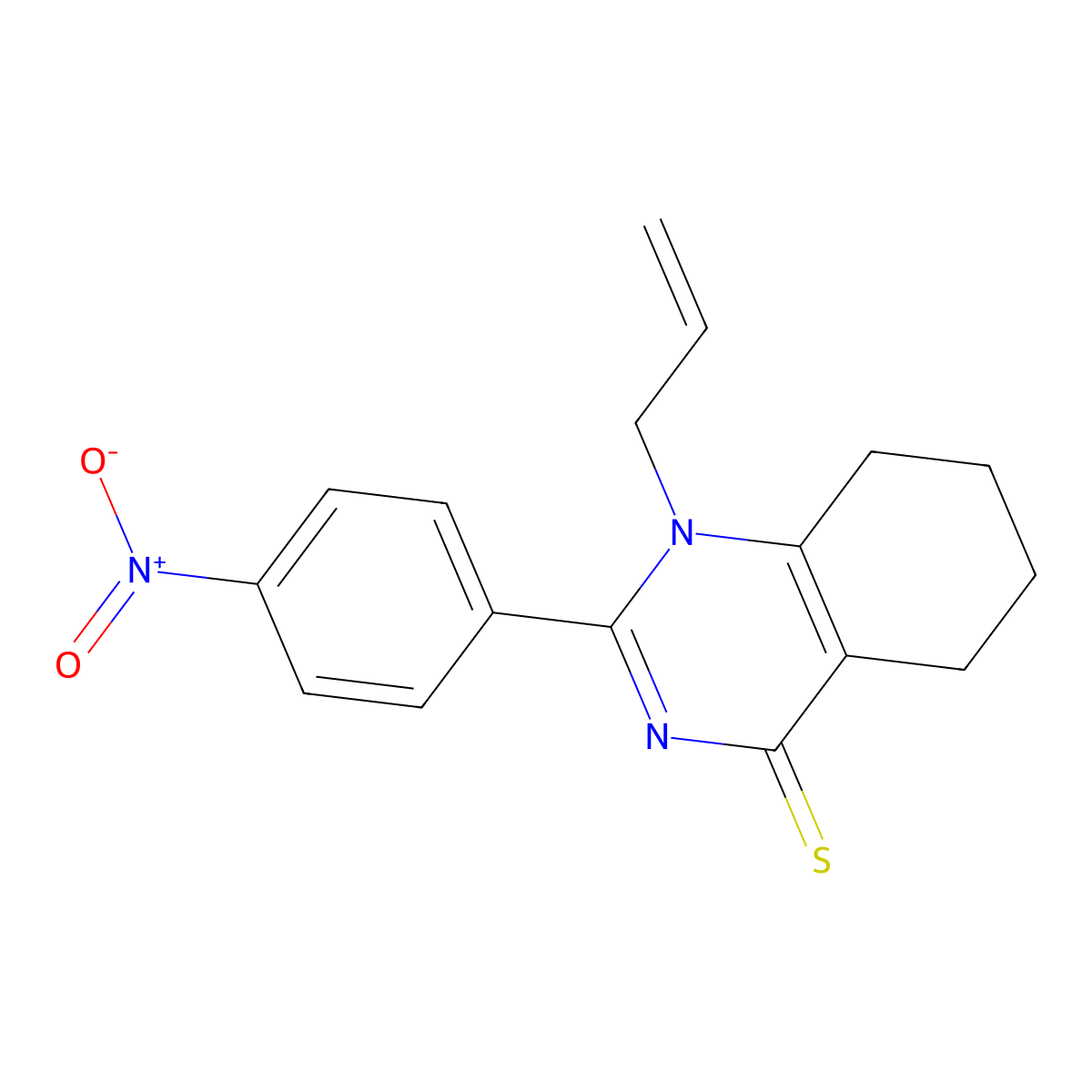 1-allyl-2-(4-nitrophenyl)-5,6,7,8-tetrahydroquinazoline-4(1H)-thione molecular structure, CAS 616214-31-4