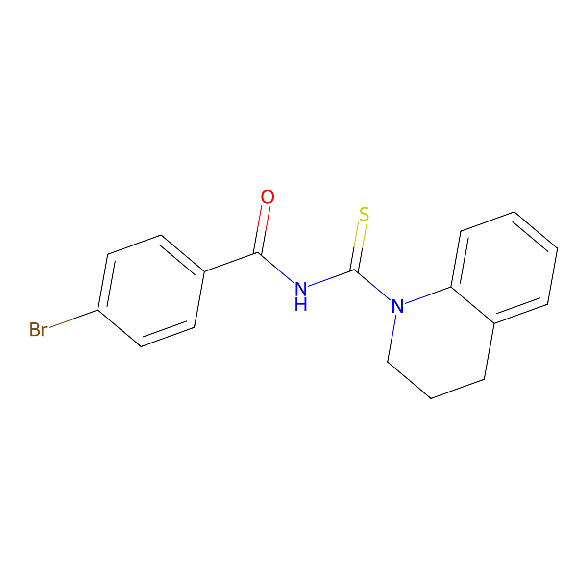 4-bromo-N-(1,2,3,4-tetrahydroquinoline-1-carbonothioyl)benzamide molecular structure, CAS 616214-40-5
