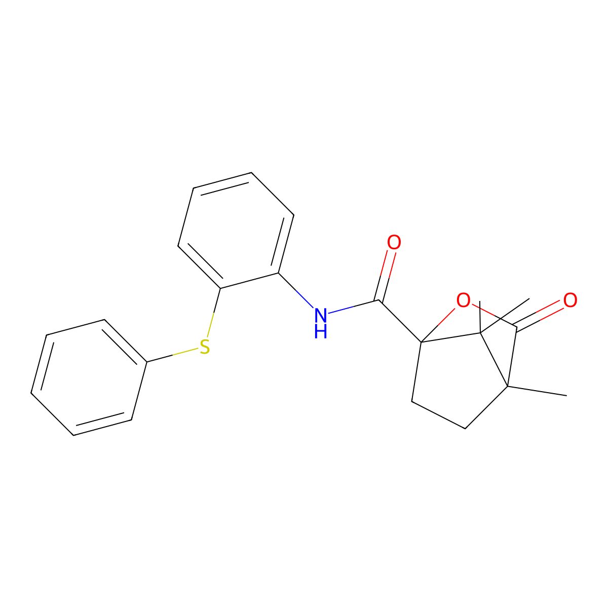 4,7,7-trimethyl-3-oxo-N-[2-(phenylsulfanyl)phenyl]-2-oxabicyclo[2.2.1]heptane-1-carboxamide molecular structure, CAS 616214-45-0