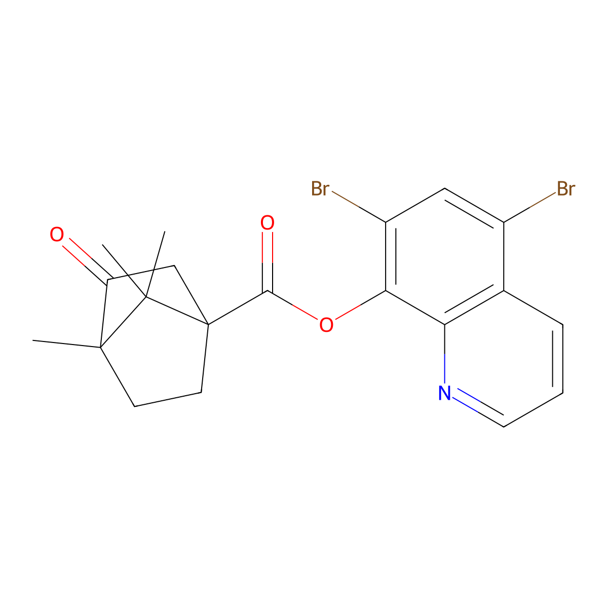 5,7-Dibromo-8-quinolinyl 4,7,7-trimethyl-3-oxobicyclo[2.2.1]heptane-1-carboxylate molecular structure, CAS 616214-47-2