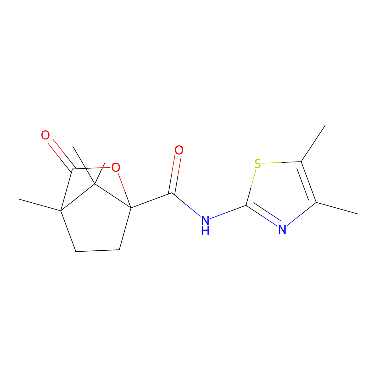 N-(4,5-dimethyl-1,3-thiazol-2-yl)-4,7,7-trimethyl-3-oxo-2-oxabicyclo[2.2.1]heptane-1-carboxamide molecular structure, CAS 616214-55-2