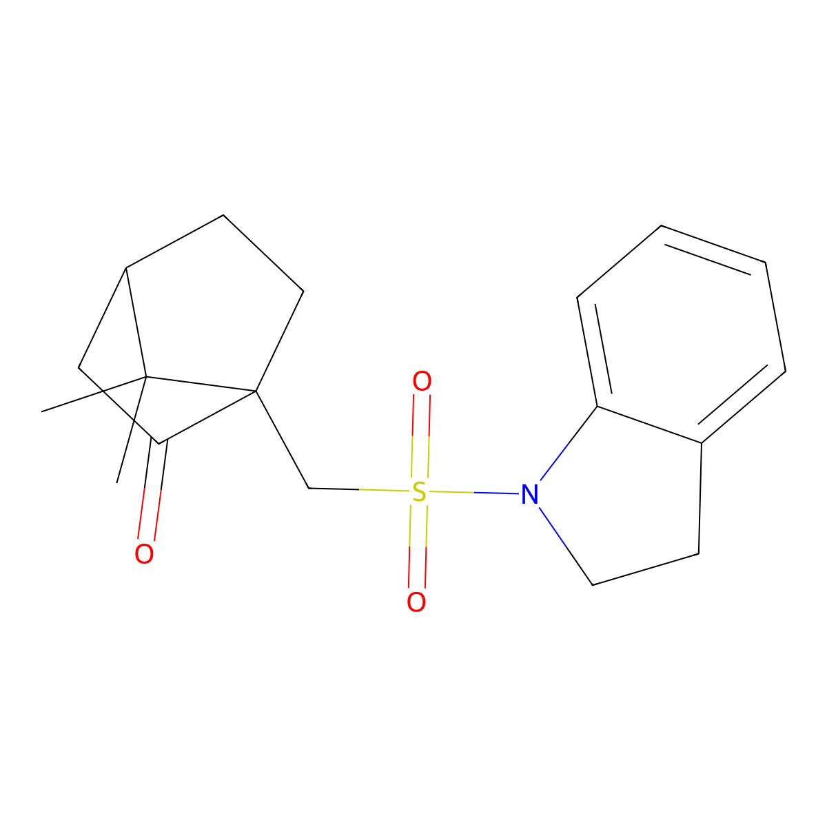 1-((Indolinylsulfonyl)methyl)-7,7-dimethylbicyclo[2.2.1]heptan-2-one molecular structure, CAS 616214-78-9