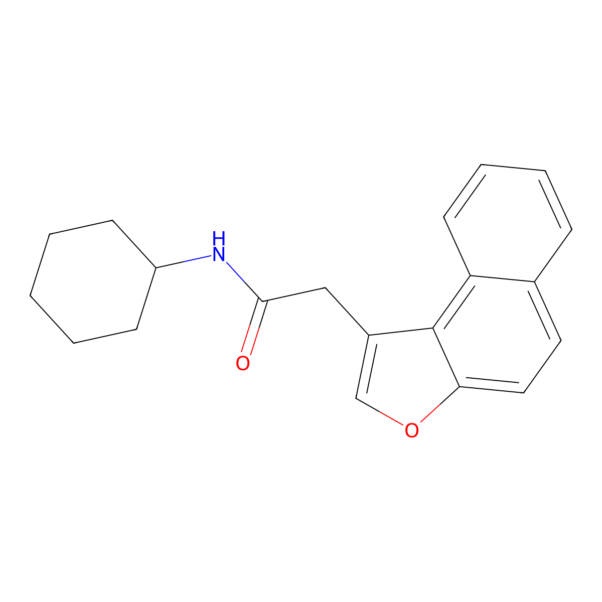 N-cyclohexyl-2-naphtho[2,1-b]furan-1-ylacetamide molecular structure, CAS 616214-87-0