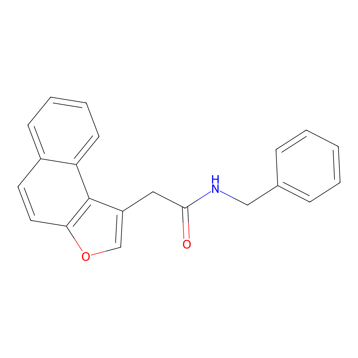 N-benzyl-2-naphtho[2,1-b]furan-1-ylacetamide molecular structure, CAS 616214-89-2