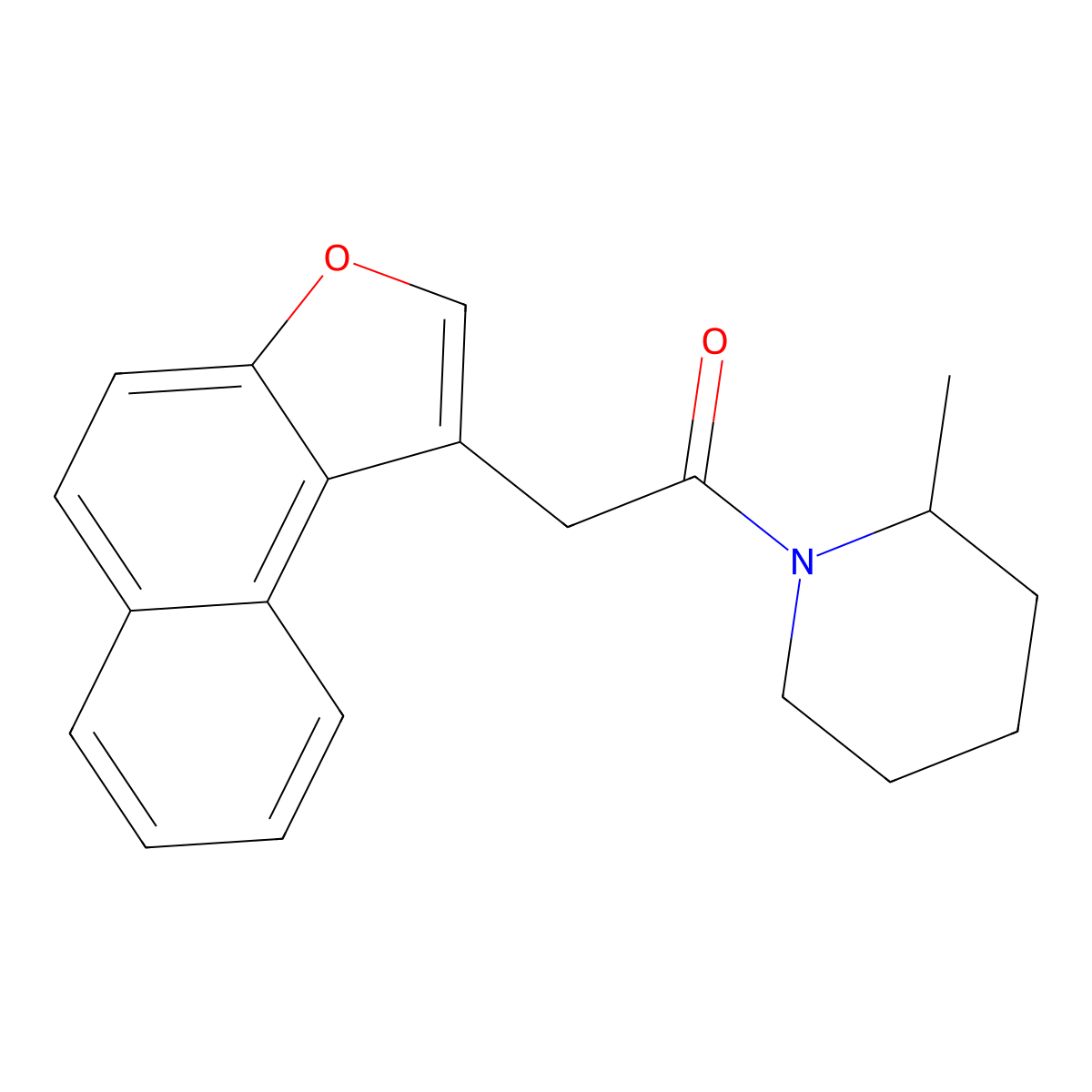 1-(2-Methylpiperidyl)-2-naphtho[2,1-b]furanylethan-1-one molecular structure, CAS 616215-10-2
