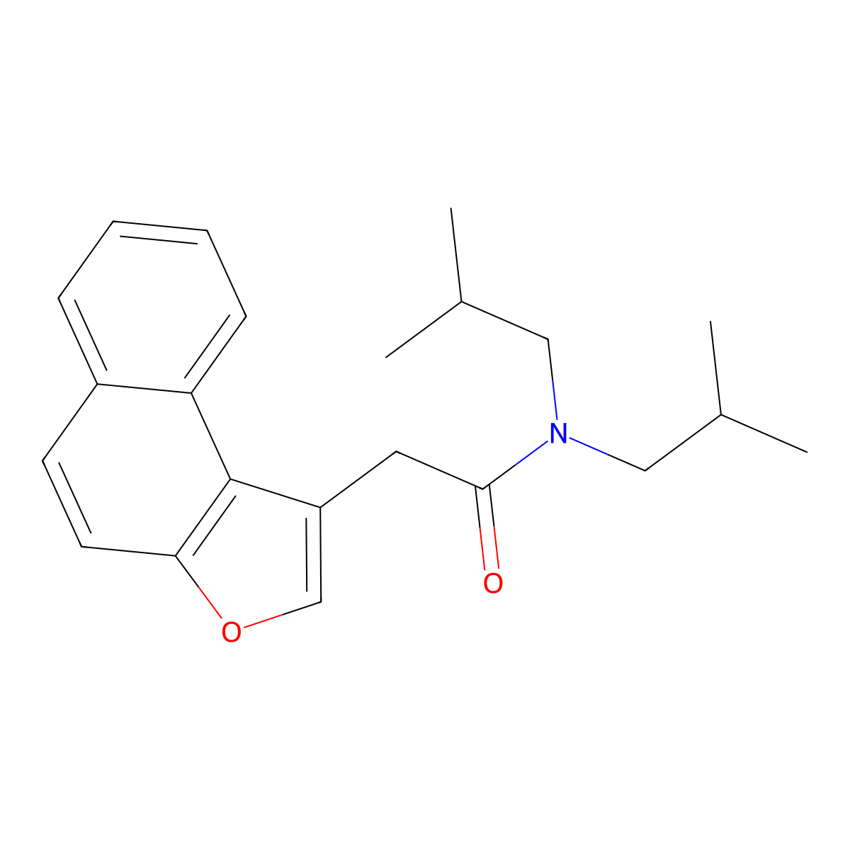 N,N-diisobutyl-2-naphtho[2,1-b]furan-1-ylacetamide molecular structure, CAS 616215-14-6