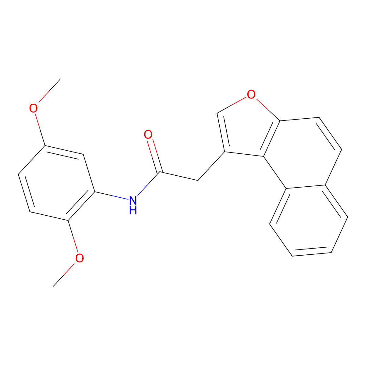 N-(2,5-dimethoxyphenyl)-2-naphtho[2,1-b]furan-1-ylacetamide molecular structure, CAS 616215-22-6